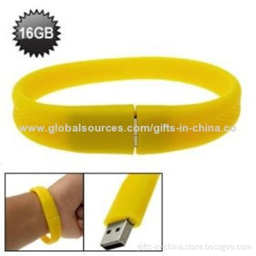 Customized Silicone Bracelet USB Flash Drives with 10-year Data Retention